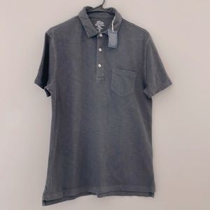 J. Crew Knit Goods Garment Dyed Slub Cotton Polo Size M Navy